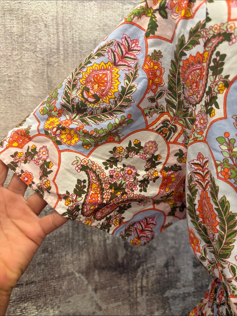 Anthropologie Floral Paisley Maxi Dress in Pink & Orange 100% Cotton - Picture 3 of 7